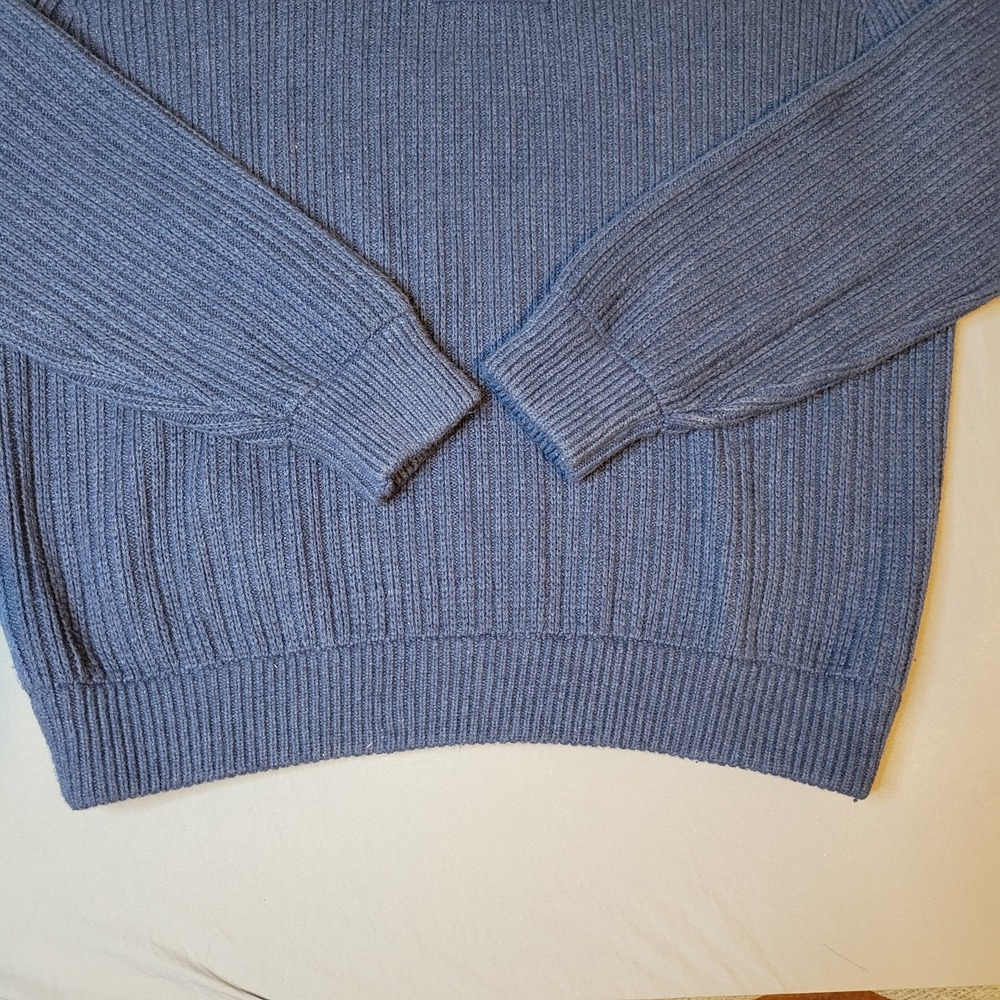 Duluth Trading Co Sweater Mens XL Blue Brigadier Shawl Collar Wool Blend - Picture 4 of 7
